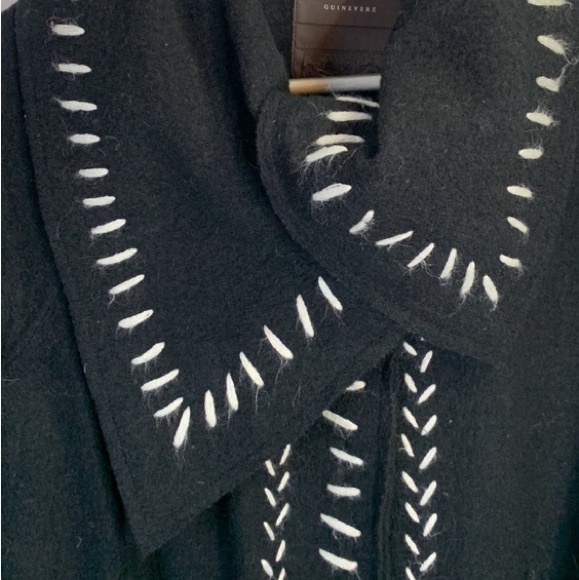 Anthropologie Guinevere Wool Black Coat/Long Jacket/Cardigan - Picture 2 of 12